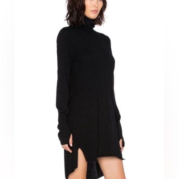 One Teaspoon Superior Merino Knit Funnel Turtleneck Dress Jet Black Size XXS - Picture 8 of 16